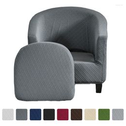 Chair Covers Lattice Jacquard Armchair Cover For Office Coffee Shop Bar Elastic Single Sofa Club Seat Slipcover