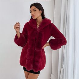 Warmth Winter Coat Jacket Women Faux Fur Style Coats For Lady New Clothes Warm Luxury Fur Fluffy Furry Jackets Clothing