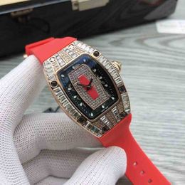 Luxury mens Mechanics Watch Weska Barrel Diamond Red Lip Rm007 Womens Sky Star Trend