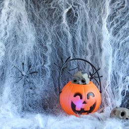 Party Decoration 20/40/60/100g Halloween Decorations Artificial Web Super Stretch Cobwebs With Fake Spiders Scary Scene Decor