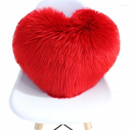 Pillow Spring Autumn Long Fleece Heart-shaped Decorative Backrest Pillows Soft Warm Washable Chair Pads Seat Home Decor