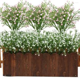 Decorative Flowers 8pcs/Bunch Gypsophila Artificial Plastic Fake Plant Mini DIY Floral Bouquets Wedding Home Garden Decor