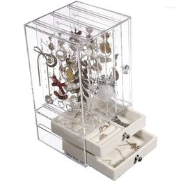 Jewellery Pouches Luxury Transparent Acrylic Storage Box Earrings Holder Ring Necklace Girls' Display Stand Showcase Gift Ideas