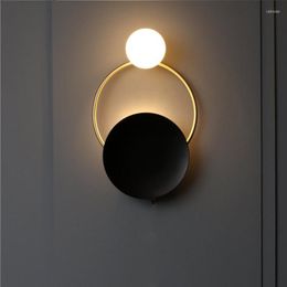 Wall Lamp Antique Bronze Sconce Black Glass Light Fixture G9 Bulb Loft Interior Hallway Bedside Lamps