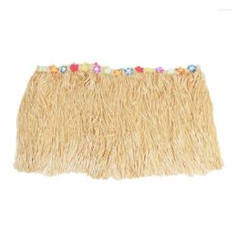 Table Skirt Big Deal Hawaiian Luau Beige Flower Grass Garden Beach Party Cover Decor