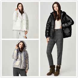 Outdoor sports designer Down Jacket Womens Winter High-neck Hooded Fashionable Temperament Warm Coats