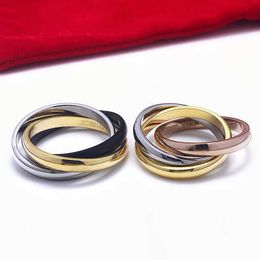Bandringe, modische Damen-Ringe mit drei schlichten Ringen, beliebt im Jahr 2021, heißer neuer Stil, luxuriöser High-End-Schmuck