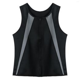 Men's Tank Tops Men's Summer Black Fitness Zipper Top Shapewear Workout Exercise Sport Body Shaper Round Neck Sleeveless Vest Exotic