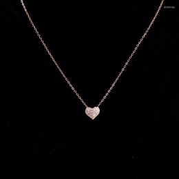 Choker Luxury Bling Zircon Love Heart Shape Necklace High Quality Exquisite Feminia Women Wedding Bridal Jewellery