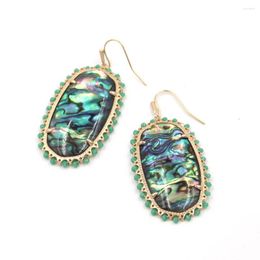 Dangle Earrings Fashion Layers Abalone Beaded Around Big Oval For Women