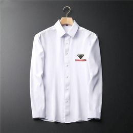 2022 spring men's shirts solid color professional long sleeves business trend simple fashion coat men M-3XL