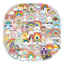 100Pcs Rainbow Stickers Skate Accessories Waterproof Vinyl Sticker for Skateboard Laptop Luggage Water Bottle Car Decals Kids Gifts Toys