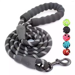 Dog Collars Pet Leash Reflective Strong 5Ft Long With Comfortable Padded Handle Heavy Duty Training Durable Nylon Rope Leashes