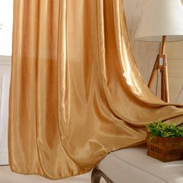 Curtain Modern Gold Curtains Solid-colored Windows High Shade Cloth Living Room Bedroom Balcony Translucent Panel