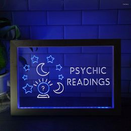 Party Decoration Psychic Readings Crystal Ball Dual Color LED Neon Sign Po Frame Creative Table Lamp Bedroom Desk Wood 3D Night Light