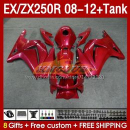 Injection Fairings & Tank For KAWASAKI NINJA EX250R ZX250R 2008 2009 2010 2011 2012 ZX250 EX250 R 163No.98 ZX-250R 08-12 EX ZX 250R 08 09 10 11 12 OEM Fairing red pearl