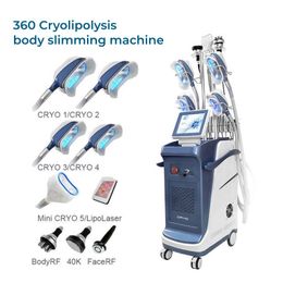 Whole Body Cryolipolysis Cryotherapy Machine Fat Freeze Weight Reduction Slimming Equipment RF Cavitation Fat Burner Device Double Chin Remover For Beauty Salon