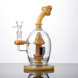 9 Inch Unique Bongs Mushroom Ball Style Hookahs Showerhead Perc Percolator Glass Bong Heady Water Pipes 14mm Joint Dab Rigs With bowl