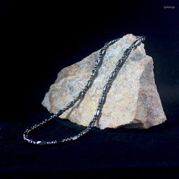Ciondoli Magnetico Ematite Tamburo sfaccettato Perline Collana di perline in pietra naturale per gioielli da donna e da uomo fatti a mano HN024