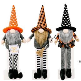 Party Supplies Halloween Decorations Gnomes Doll Plush Handmade Tomte Swedish Long-Legged Dwarf Table Ornaments JNB16377