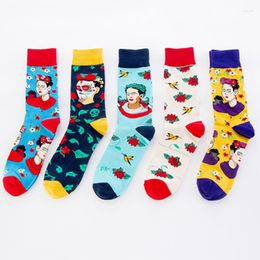 Women Socks Autumn Winter Happy Combed Cotton Classic Individuality Pattern Business Hip Hop Fashion Casual Large Size