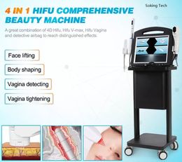3 in 1 SMSA Hifu Tighten Wrinkle Removal Radar Line Engraving Machine With 3.0 mm Face Lift Probe And 4.5 mm Body Lifting Handles Anti Age Equipment Vaginal Tightening