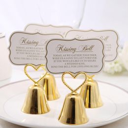 Beautiful Gold and Silver Kissing Bell Place Card Holder Photo Holder Wedding Table Decoration Favours GCB16416