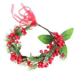 Decorative Flowers 1pc Wedding Headband Artificial Berries Wreath Hair Accessory Headwear For Bride Bridesmaid