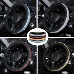 Steering Wheel Covers 38cm Car PU Leather Cap Crystal Cover Accessories Rhinestone For Women Girls