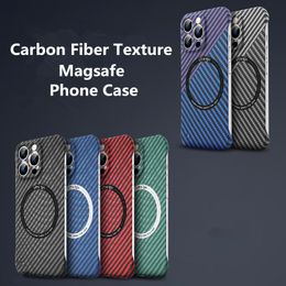 Cell Phone Cases Magnetic MagSafe Carbon Fibre Texture Multicolor All-pack PC Hard Shell Case Shockproof Cover For iPhone 14 Plus 13 12 11 Pro Max