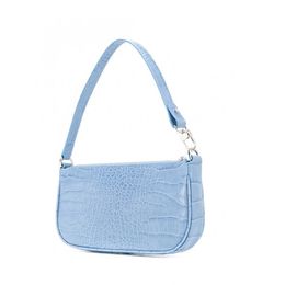 Evening Bags Light Blue Alligator Underarm Bags Trend New High Quality Leather Shoulder Bag Designer Handbags Luxury Brand Women Bolsas L221014