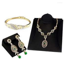 Necklace Earrings Set & Sunspicems Brand Design Algeria Moroccan Bride Wedding Jewelry Women Earring Bangle Sets Gold Color 2022