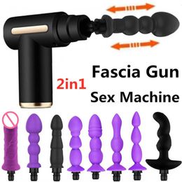Masseur de jouets sexuels Fascia Massage Gun Accessoires Machine Automatique T￩lescope Dildos Penis Toys for Couples Female Masturbator