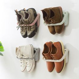 Clothing Storage & Wardrobe Creative Wall Mounted Foldable Shoes Rack Plastic Shoe Shelf Stand Cabinet Display Organiser