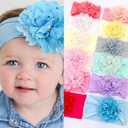 Hair Accessories Baby Bowknot Headband Flower Bows Turban Elastic Band Head Wrap Children Toddler Headwear Shower Gifts