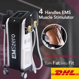 Slimming Machine HI EMT PRO High Frequency 4 Handles TESLA Body SLIM Weight Loss EMS Electromagnetic Building Muscle Sculpt Fat Burning BeautyEquipment