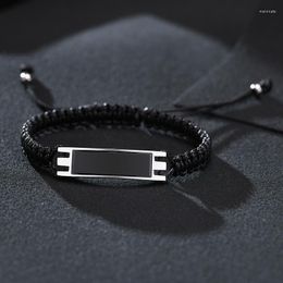 Link Bracelets Urn Bracelet For Men Black Rope Braided Ashes