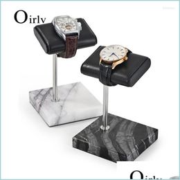 Jewellery Pouches Bags Jewellery Pouches Bags Oir Pu Leather Watch Display Stand Marble Base Storage Rack Brit22 Drop Delivery 2022 Pack Dhbzu