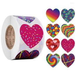 Gift Wrap P82E 500pcs Heart Shape Labels Valentine's Day Paper Packaging Sticker Candy Dragee Bag Box Packing Wedding