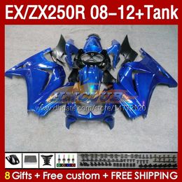 Injection Fairings & Tank For KAWASAKI NINJA EX250R ZX250R 2008 2009 2010 2011 2012 ZX250 EX250 R 163No.112 ZX-250R 08-12 EX ZX 250R 08 09 10 11 12 OEM Fairing blue glossy