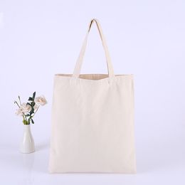 Large Capacity Tote Handbag Girls Canvas Shoulder Bag Creamy White Plain Shopping Shoulder Totes