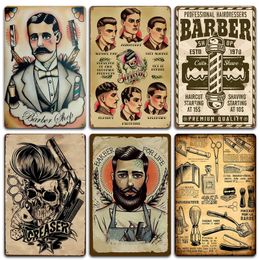Modern Barbershop Barber Painting Tool Series Art Graffiti Printing Metal Tin Sign Decor Wall Stickers Tin Plate Plaques Retro Poster Vintage Shop plates