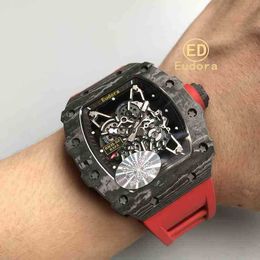 Luxury mens Mechanics Watches Wristwatch Ed watch carbon Fibre rm35-02 red tape mens automatic mechanical 055 052kv