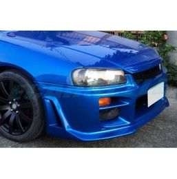 for Skyline R34 GTT Spoiler Hood Lip Fiber Glass Made unpainted