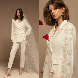 Eva Lendel 2023 Vintage Two Pieces Wedding Dress Women Blazer Pant Suits Bridal Gowns Formal Outfit vestido de novia