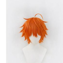 2022 Charming Synthetic Short Orange Animation cosplay Straight Wig