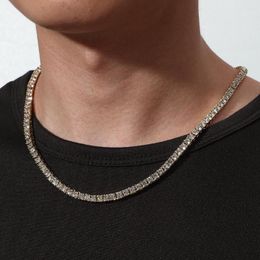 Chains Necklaces Specially Designed For Couples Men Gold Silver Inlaid Cubic Zirconia Necklace Trendy Prom Accessories Gifts