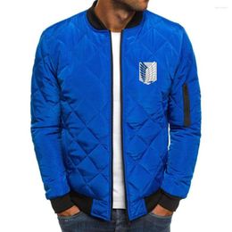 Men's Jackets Attacking Logo Printed Customizable Solid Colour Men Zipper Jacket Cardigan Cotton Warm 6 Colours Man Clothes Tops Wild