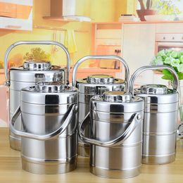 Dinnerware Sets Nsulation Barrel Stainless Steel Vacuum Portable Double-Layer Insulated Lunch Box Straight Chinese