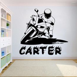 Wall Stickers Sticker For Motorcross Art Kids Custom Your Name Decal Wild Home Decor Sports Teens Room HY681